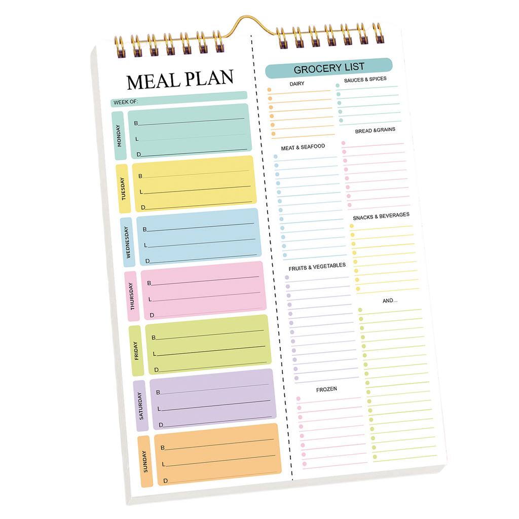 Self Discipline Recipe Daily And Weekly Planner Menu Organizer Spiral Tear Off Schedule Management Notebook