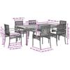 VidaXL Ensemble à Manger de Jardin avec Coussins 7 pcs, Table et Chaise de Terrasse, Meubles de Patio, Mobilier d'Extérieur, 3213573