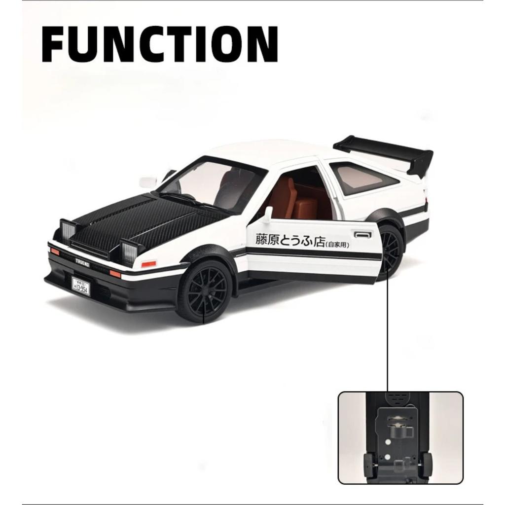 1/32 Toyota Initial D AE86 Функция дрифта Металлическая модель автомобиля Литьевые модели и игрушечные транспортные средства Металлическая модель автомобиля Звук и свет Коллекция Игрушка для детей