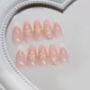 Simple Nail Patch Removable Nail French False Nail Three-dimensional Flower Wearing Nail Nail Patch Diamond 24 pieces