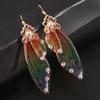 Модные женские украшения Элегантные серьги-капли Длинные серьги в форме крыла цикады