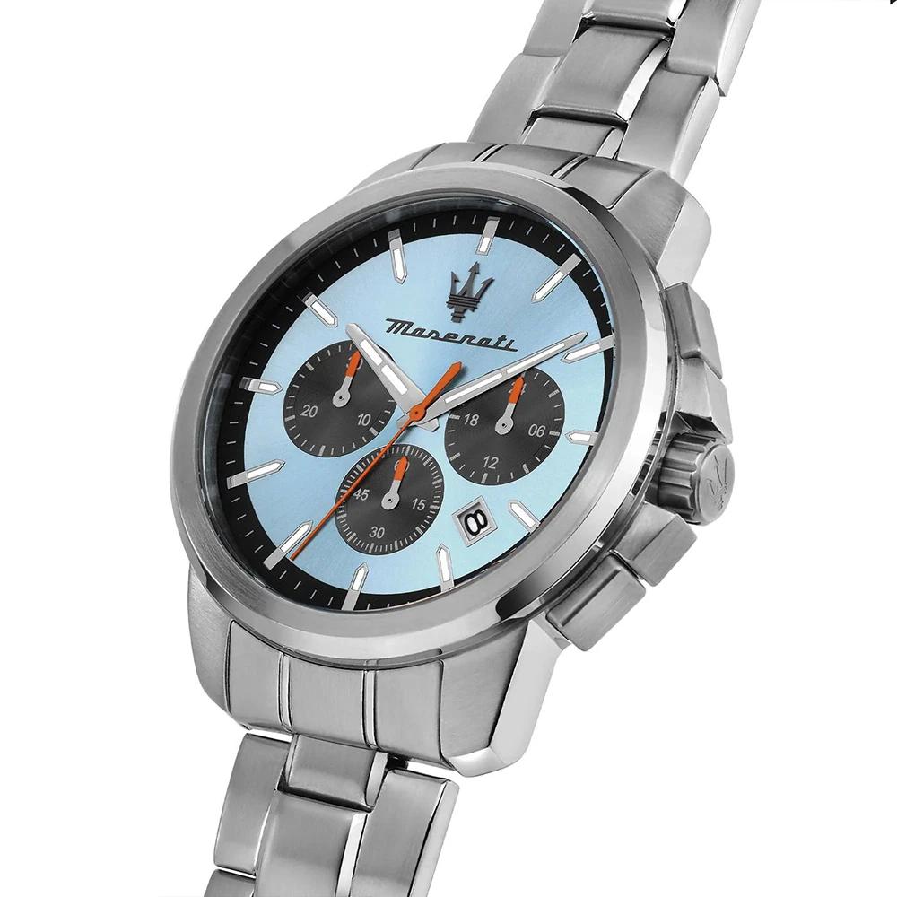 Maserati Successo Голубой Нержавеющая сталь Мужские Кварцевые Часы-Хронограф с Датой R8873621044