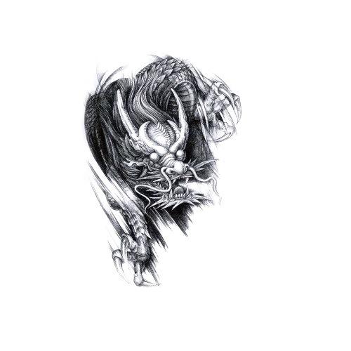 Наклейка с изображением головы волка, значение волчьей дороги, доминирующая имитация, рисунок тигра и лисы, водонепроницаемая наклейка с изображением татуировки с переносом воды