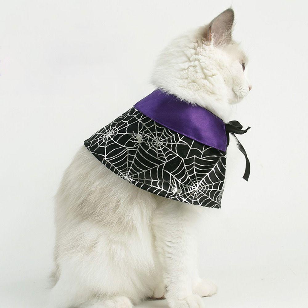 Мягкая кошачья шляпа волшебника, плащ, регулируемый костюм ведьмы для питомца, забавная кошачья шляпа волшебника-паука, косплей-вечеринка