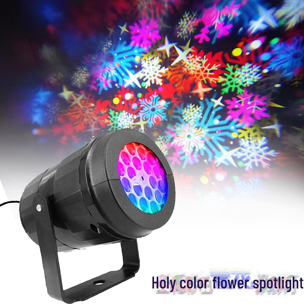 Cross-Border Blizzard 16-Print Christmas & Halloween проекционная лампа - USB 5V Snowflake Праздничный ночник