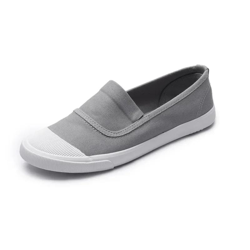 Модные одноногие парусиновые туфли на педали для женщин 2024 года, новые весенние туфли для отдыха, универсальные маленькие белые туфли, женские туфли на плоской подошве, zapatos