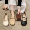Late Evening Breeze Gentle Soft Sole Mary Jane Single Shoes Women's Summer 2025 New Retro Shallow Mouth Versatile Lazy Bean Shoes