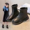 Girls' British Style Non-slip Boots With Zipper Heels