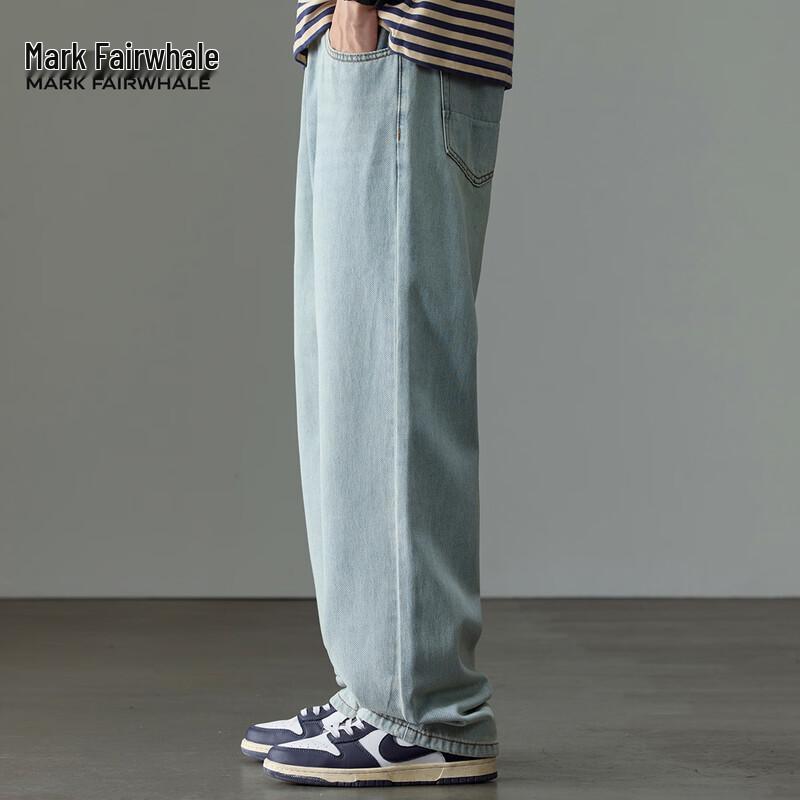 Мужские винтажные джинсы прямого кроя Mark Fairwhale из тенселя светло-голубого цвета