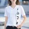 2025 Summer Women's Short-Sleeve Loose Casual Hooded Sweatshirt - Korean Trend