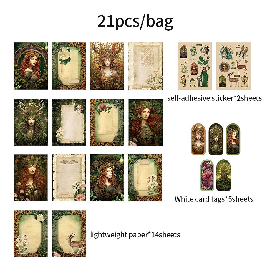 4Style 21 шт./кор. Набор материалов для серии Dark Fairy Tale, закладка для книги, скрапбукинга, фоторамки, календаря, открытки, конверта, журнала
