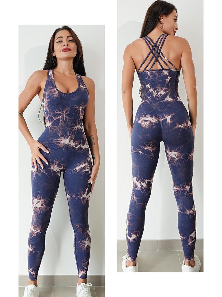 Женский дышащий комбинезон в европейском и американском стиле для занятий йогой и фитнесом на весну и осень.