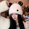 Autumn and Winter Cute Versatile Red Panda Outdoor Thickened Velvet Cold-proof Basin Hat Cartoon Warm Wool Hat