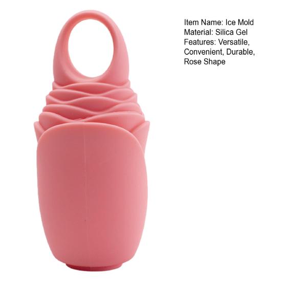 Ice Mold Reusable Rose Shape Silicone Ice Roller Ergonomic Design Skin Care Ice Cube Face Roller for Women