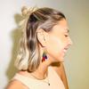 New Amazon hot-selling Christmas earrings flat acrylic creative cute colorful neon light bulb string earrings