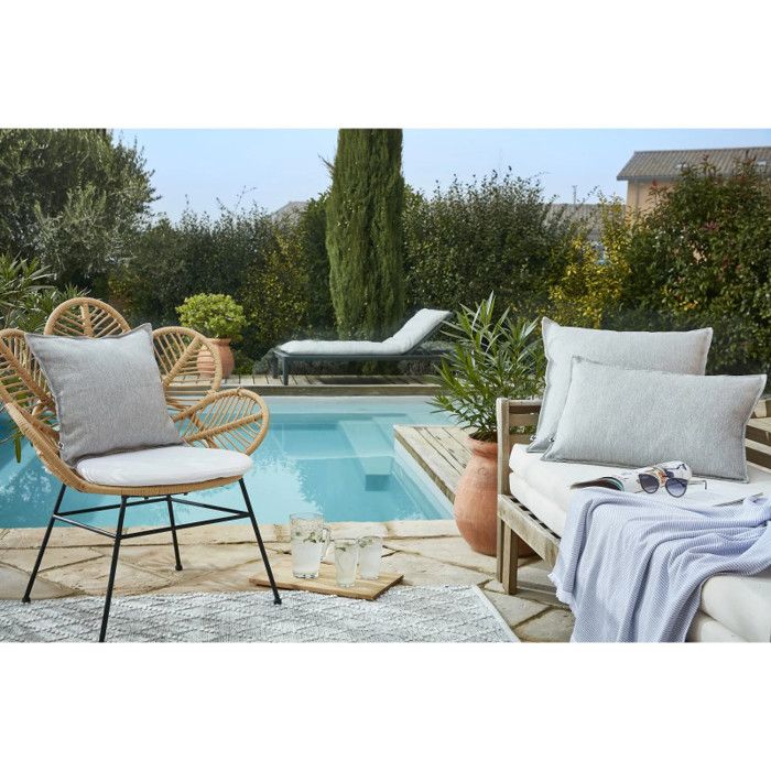 Housse de coussin "Naïa Outdoor" toutes dimensions L'effet Papillon - Naîa Galet - Housse de coussin 40 x 60 cm