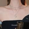 Элегантная подвеска в виде сердца с жемчугом: Модная высококлассная трехслойная цепочка для ключиц