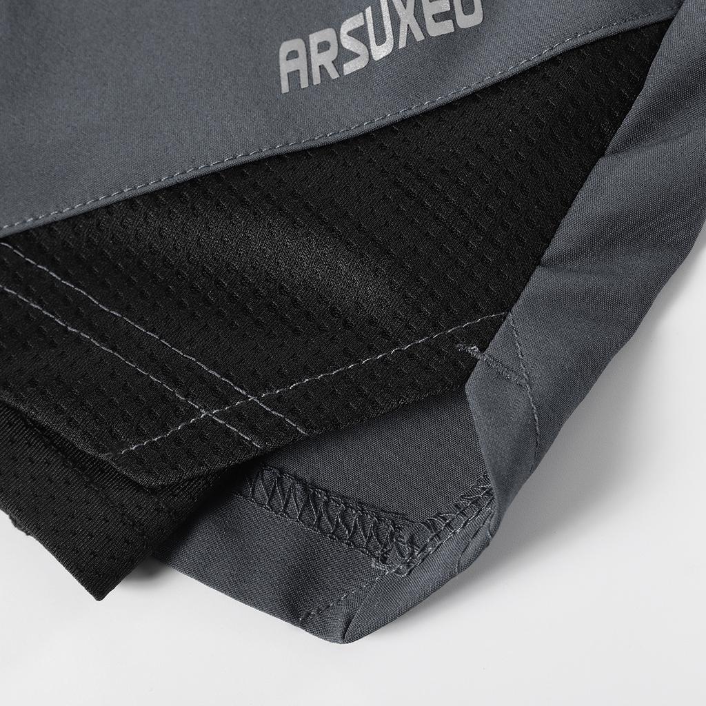 Мужские шорты для бега 2-в-1 с карманами для полотенец, быстросохнущие шорты для тренировок в тренажерном зале