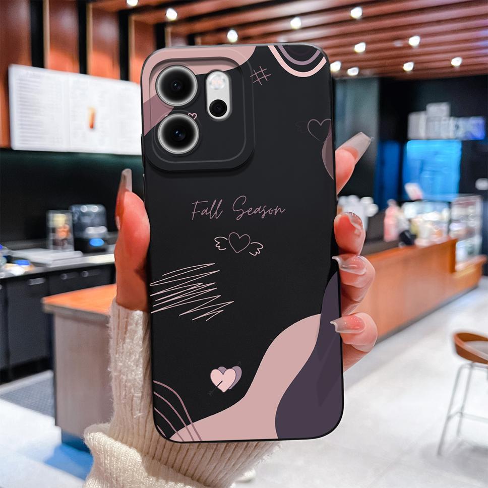 For Oppo Reno 14F 5G Phone Case Sunflower Patterns Soft Liquid Silicone Shell For OppoReno14F 14 F Camera Coverage Durable Capa