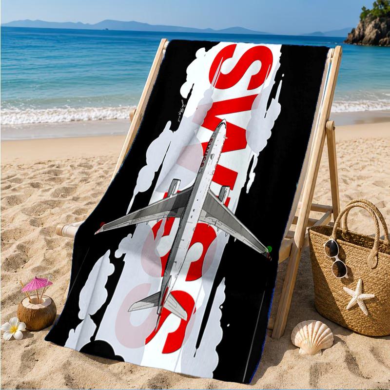1PC Bo-eing Microfiber Beach Towel, Soft Lightweight And Quick-Dry, Ideal for Summer Travel, Beach Essential, Swimming Pool Gift