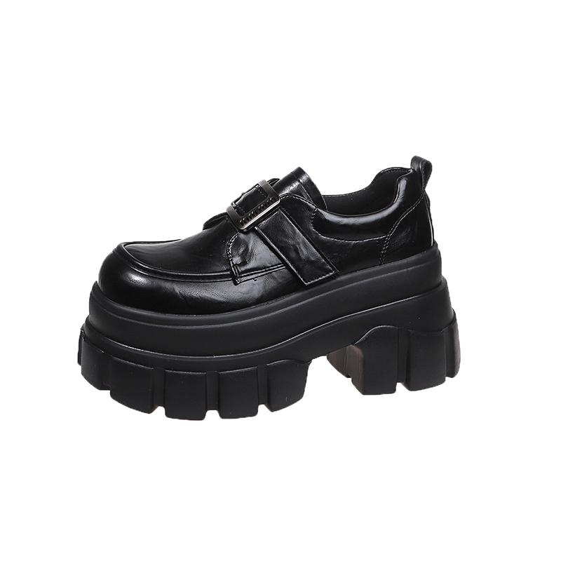 Мода Весна Лето Обувь British Walker Женская Лакированная Кожа Обувь на Платформе Высокая Платформа Массивный Каблук Туфли-Лодочки 9 см zapatos de mujer