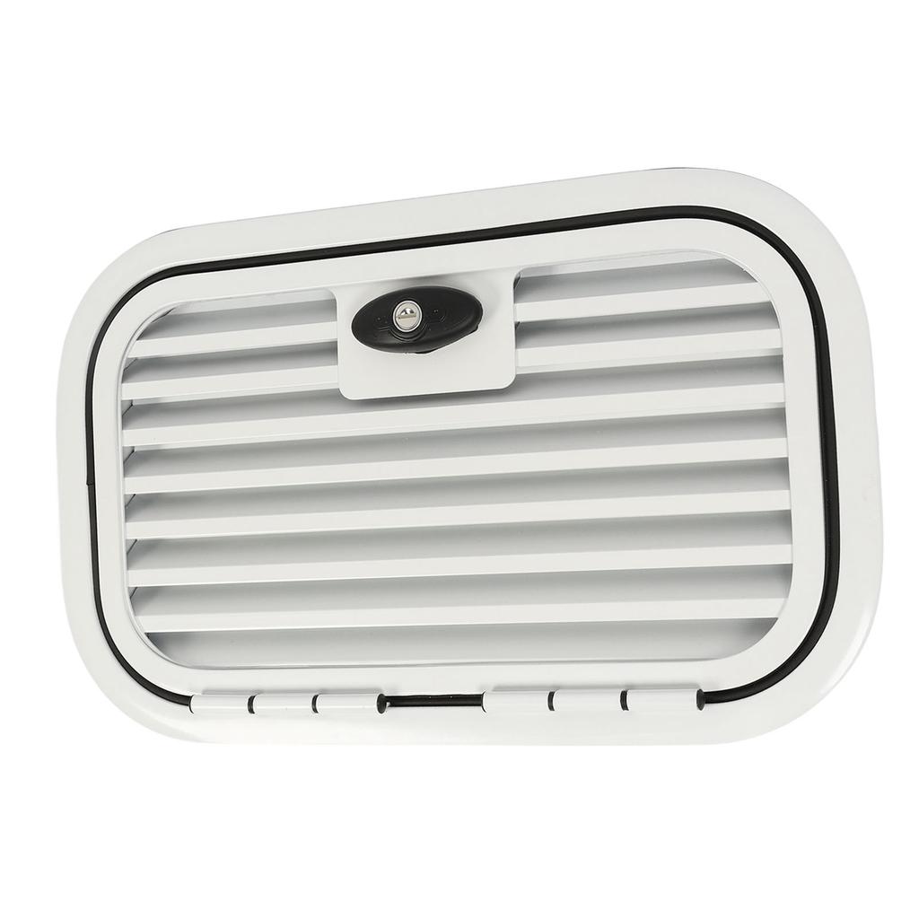 15.6x11.2inch RV Grilled Access Hatch Cargo Compartment Storage Door Lid Hatch Ventilation Warehouse Door for Trailers