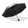 1pc Pink Yin Yang Flower Automatic Opening and Closing Cartoon Practical Umbrella - Small Umbrella Suitable for Various Occasions A064