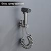 Grey Hand Held Bidet Sprayer Douche Toilet Kit Bidet Faucet Gold Round Shattaf Shower Head Copper Valve Set Jet Bidet Faucet