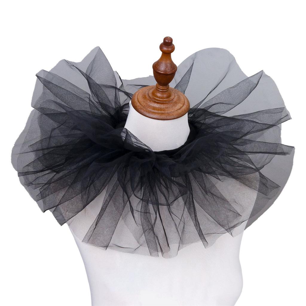 Многоцелевой жабо-воротник, многослойный кружевной воротник для маскарадов, вечеринок, косплей-мероприятий, костюмный шейный аксессуар, воротник для всех возрастов