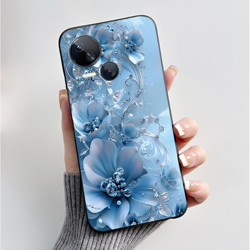 Чехол для Tecno Spark 10 5G KI8 Роскошная Мода Цветы Бабочка Черный Мягкий ТПУ Силиконовый Чехол для Корпуса Телефона Tecno Spark10 5G