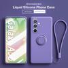 Чехлы из жидкого силикона для телефонов Samsung A56 A16 A36 A26 A55 A15 A35 A54 A34 A14 A53 A52S с магнитным держателем-кольцом и шнурком