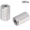 10Pcs Silver Tone Hex Coupling Nuts 304 Stainless Steel Metric Size Durabl Hex Rod Coupling Nut
