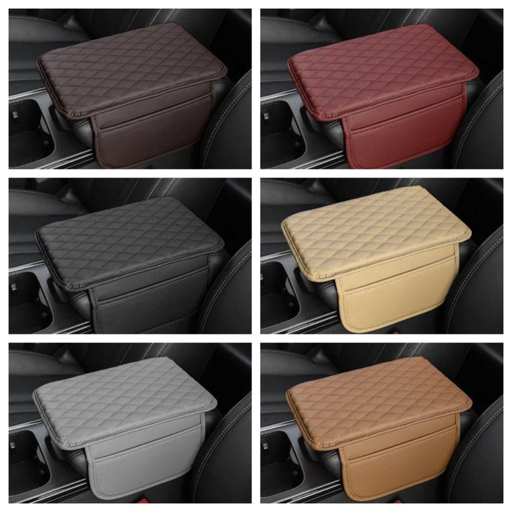 PU Leather Car Armrest Pad Antifouling Arm Rest Protector Mat Car Armrest Mat Center Console