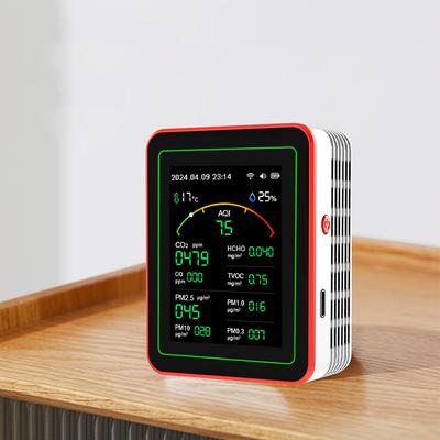 WiFi 15 в 1 Монитор качества воздуха в помещении TFT-дисплей Портативный тестер ИКА PM0.3 PM1.0 PM2.5 PM10 Бытовой тестер CO CO2 TVOC HCHO