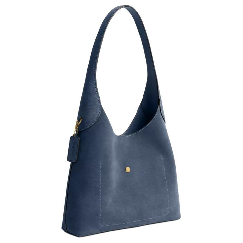 COACH Brooklyn Cow Leather Shoulder Bag Small Women's Denim Blue CW637-B4LD