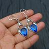 London Blue Topaz Gemstone Handmade 925 Sterling Silver Jewelry Earring