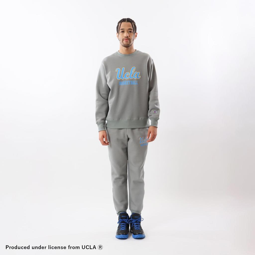 Длинный рукав, круглый вырез, эластичный термографический принт UCLA Crew Neck Толстовка Баскетбол Оксфорд Серый L [Champion] Футболка C3-YB061 Мужская
