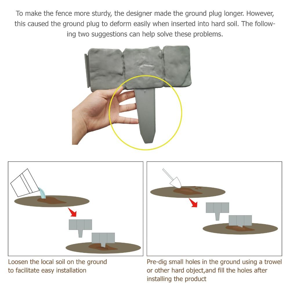 1-10 шт. имитация камня, газонный забор, садовая окантовка, блокировка, пластиковая клумба, бордюр, двор, пейзаж, украшение дома