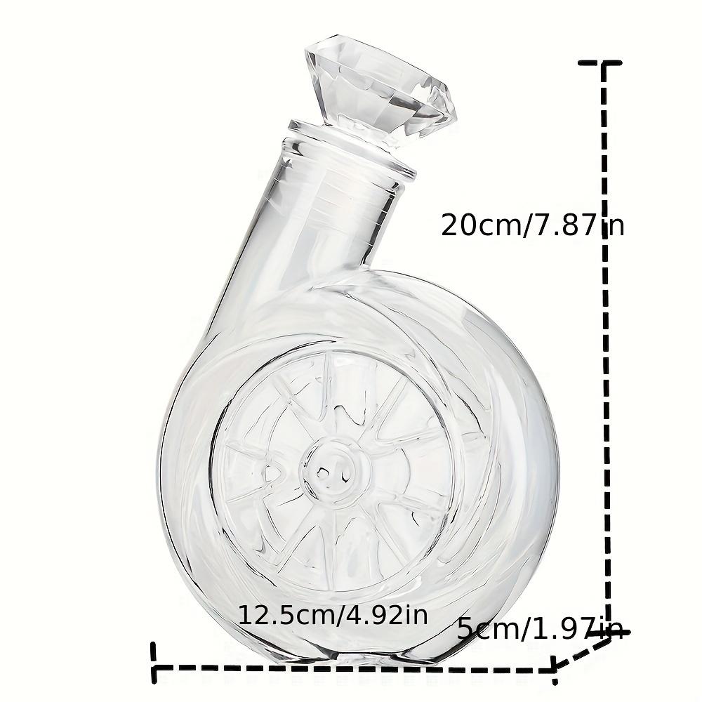 Turbo Whiskey Decanter Unique Car Wheel Design Glass Liquor Bottle With Diamond Stopper Perfect Gift For Men Car Enthusiast