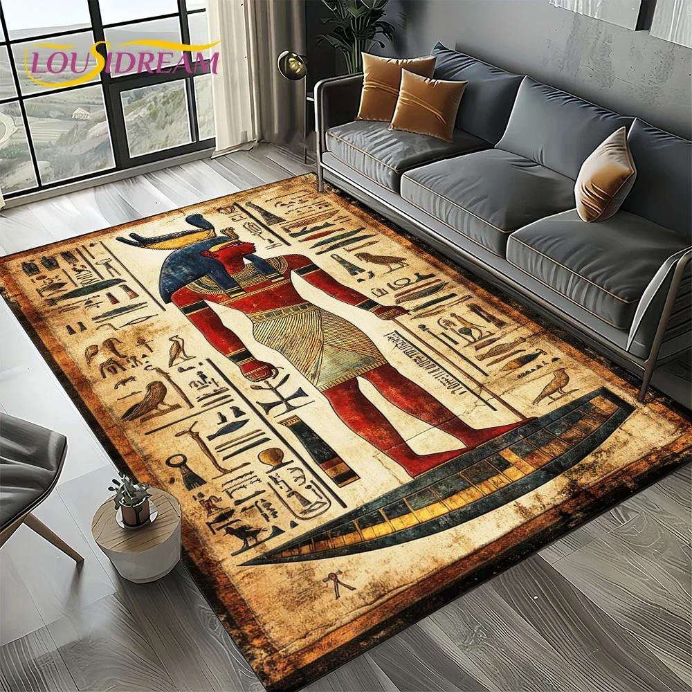 Настенная роспись Древний Египет Иероглифы Мифология Ковер Коврик для Гостиной Спальни Декор Дивана, Нескользящий Коврик для Пола