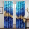 Готовые абстрактные мраморные синие золотые дизайнерские недорогие современные тонкие шторы из 2 предметов для гостиной, спальни, оконной драпировки, домашнего декора