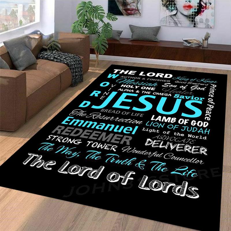Christian carpet Set with Religious Words carpet set (1 duvet cover, 2 pillowcases, duvet not included)