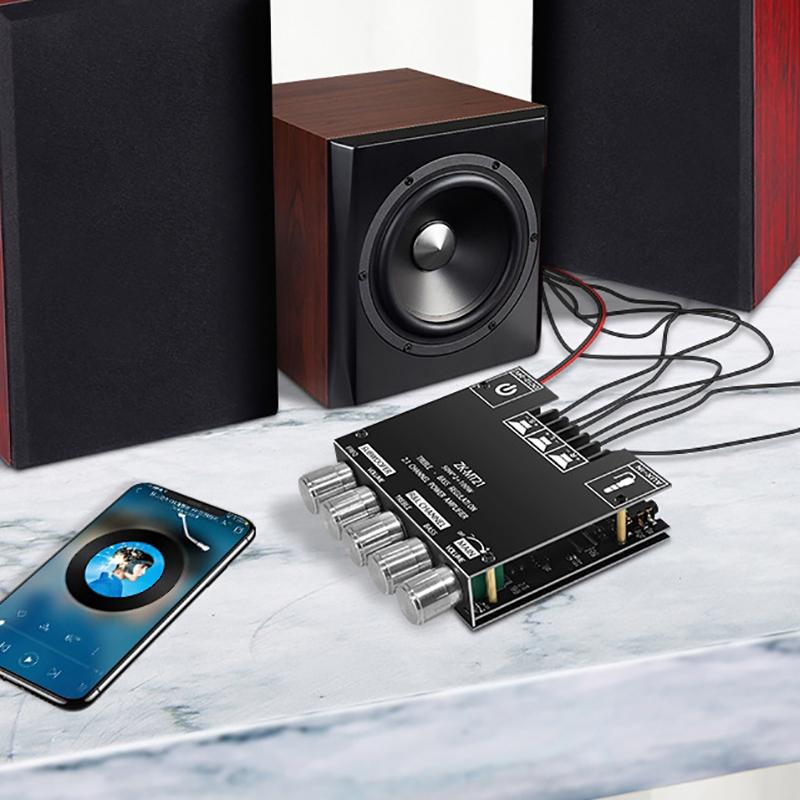 Zk-Mt21 Bluetooth-совместимая 2.1-канальная плата усилителя мощности баса сабвуфера плата аудио стереоусилителя