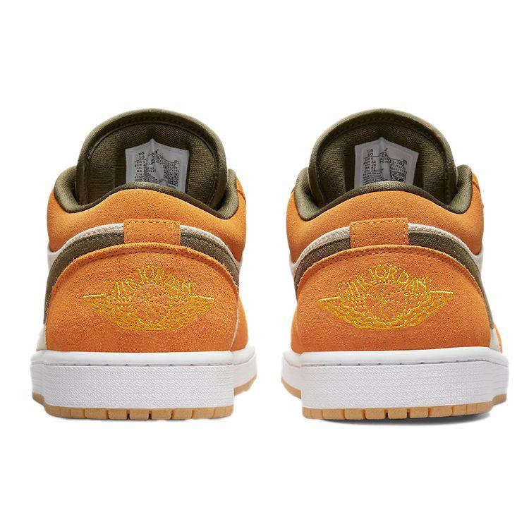 Кроссовки унисекс Air Jordan 1 Low SE Light Curry Оранжево-белые со средне-оливковым DH6931-102