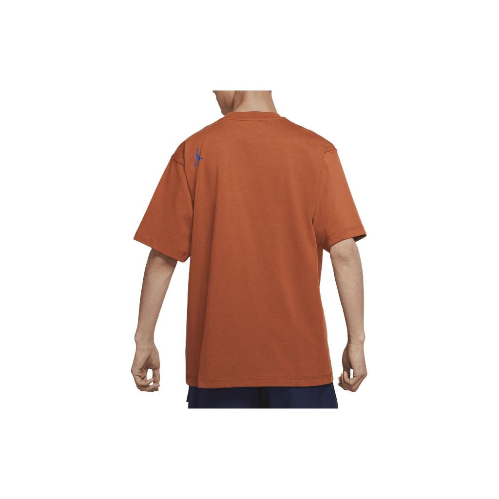 Jordan Футболка с круглым вырезом и коротким рукавом с буквенным принтом, мужские топы, коричневые DM3216-220