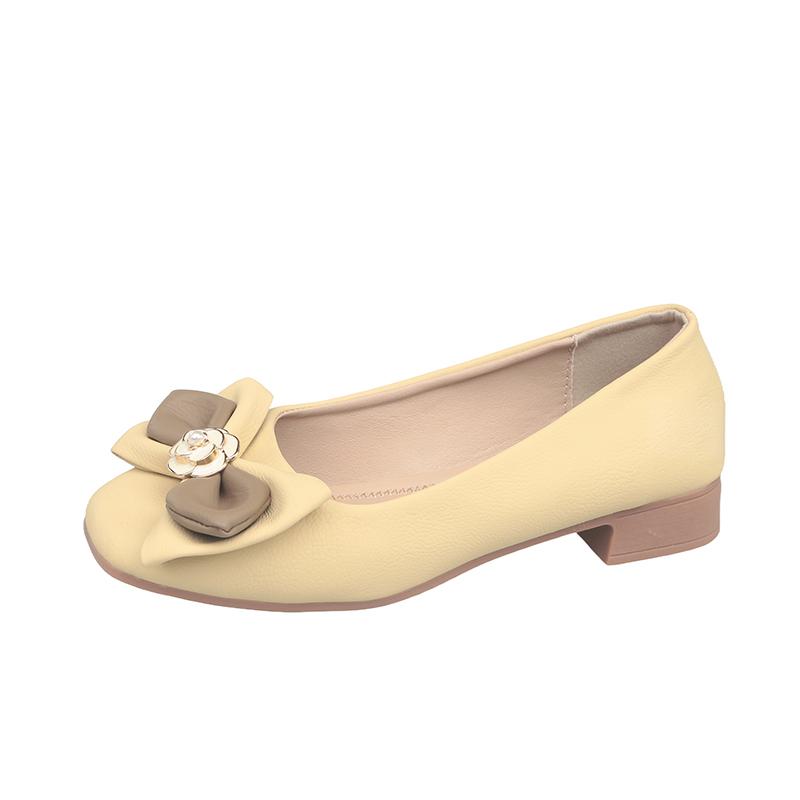 2024 Кожаные Весенне-Осенние Ручной Работы Балетки на Низком Каблуке Женские Лоферы Мягкая Кожа Пуговицы-Цветы Женские Туфли на Плоской Подошве