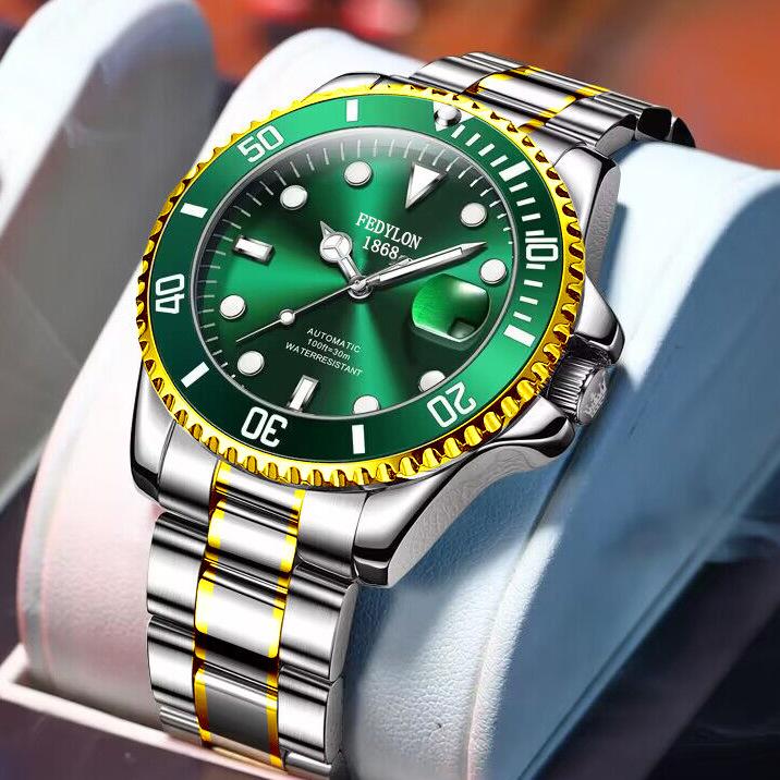 Новые мужские часы Green Water Monster Water Ghost Watch, полностью автоматические, немеханические, водонепроницаемые, с календарем, модные, светящиеся