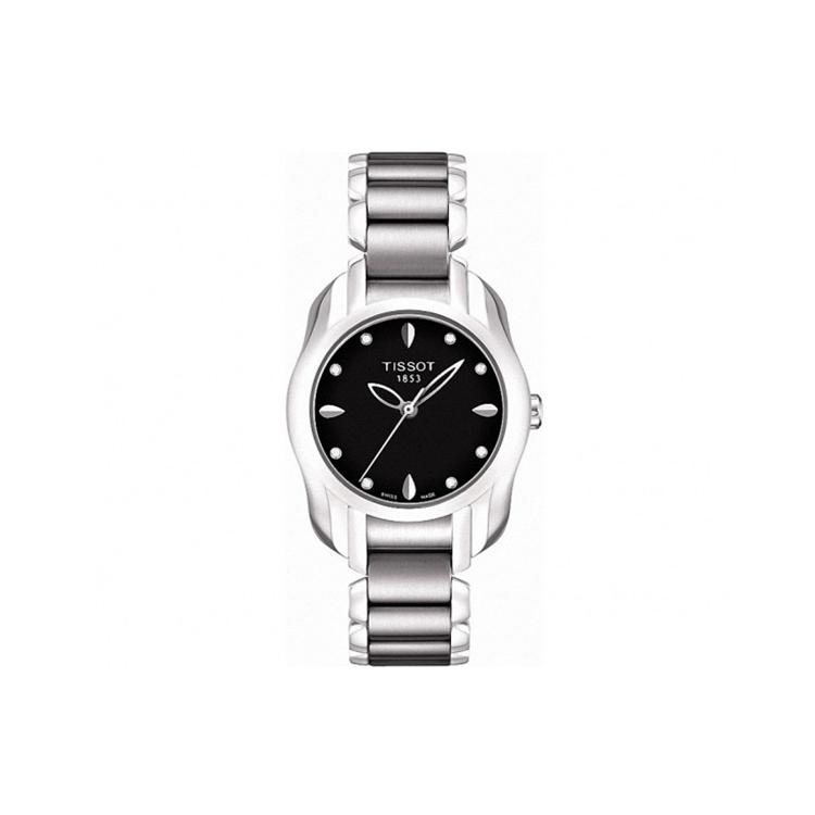 Tissot Женские часы коллекции Wave с кварцевым механизмом 26 мм Черный циферблат Корпус из нержавеющей стали T023.210.11.056.00