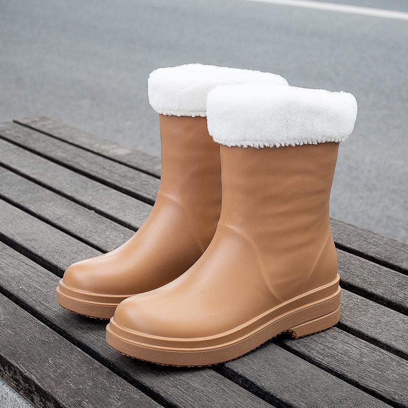 Новые резиновые сапоги женские модные резиновые сапоги средней высоты женские корейская версия трендовой рабочей обуви для взрослых женские нескользящие