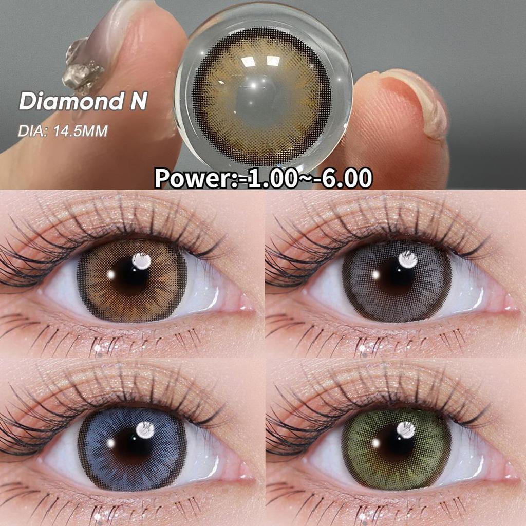 Colored Contact Lenses with Diopters Diamond Eye Lens Myopia Lenses for Vision (-1.00~-6.00) Prescription Lenses Color Contacts